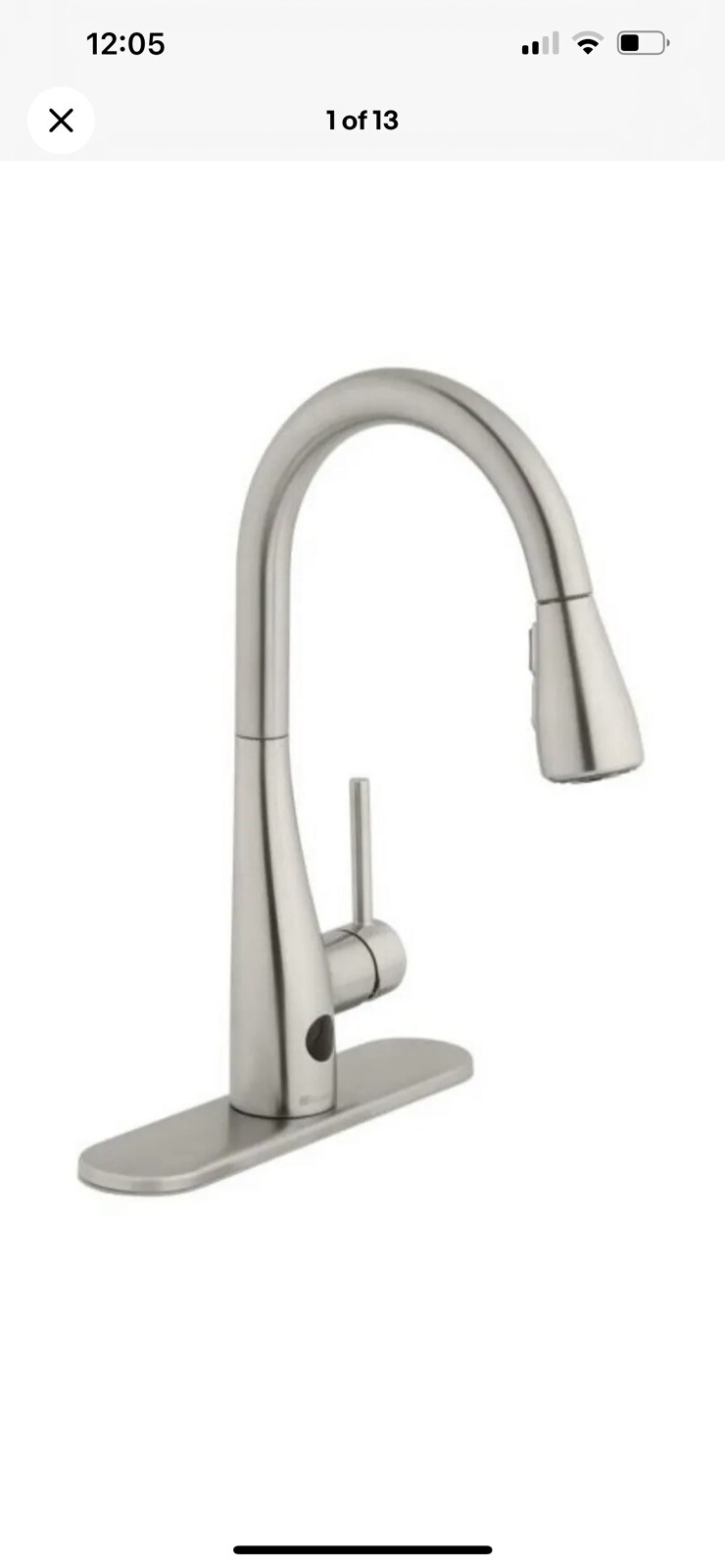 Glacier Bay Nottely Touchless SingleHandle PullDown Kitchen Faucet
