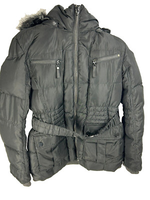 Women JR QS Dress Yourself by S Oliver Black Puff Heavy Jacket Feather Ins. Sz L