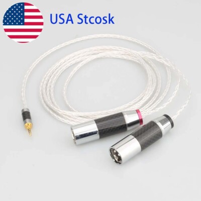 1M OCC Silver Plated 2.5mm Balanced TRRS to 2x 3pin XLR Male HiFi Audio Cable