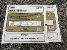 2 PACKS PIONEER MEMORY BOOK WHITE REFILL PAGES RMW-5 12"x12" TOP LOADING
