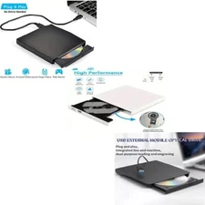 USB External CD/DVD Drive Laptop, Plug & Play, Slim Portable Optical Disk Drive