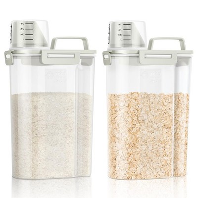 LEAWALK Airtight Rice Storage Container, 3.28Qt Cereal Dry Food Flour and Sug...