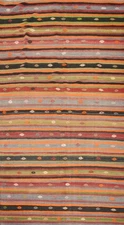 Rustic Striped Kilim Area Rug 6x11 Flat-weave Featuring Dynamic Designs