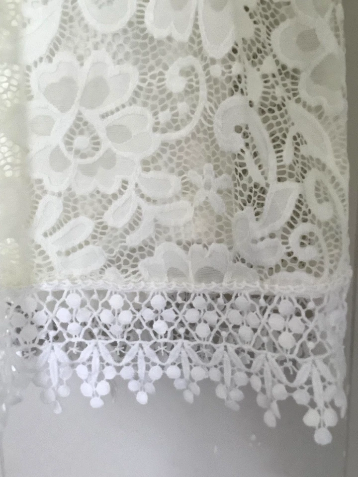 Vestido de ganchillo de encaje caprichoso blanco persiguiendo luciérnagas niñas mediano 7/8 hadas Foto 2 de 4