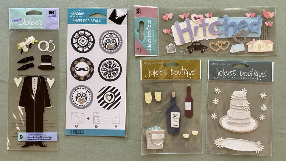¡Gran lote de pegatinas y estampillas de boda! Jolee’s Boutique, K & Co,, etc. Foto 2 de 4