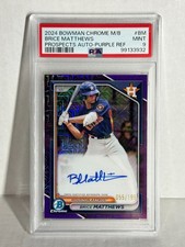 2024 Bowman Chrome Mega Box Brice Matthews Purple Auto /199 BMA-BM PSA 9