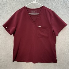 Figs Scrub Top Womens 2XL XXL Red Technical Collection Catarina One Pocket