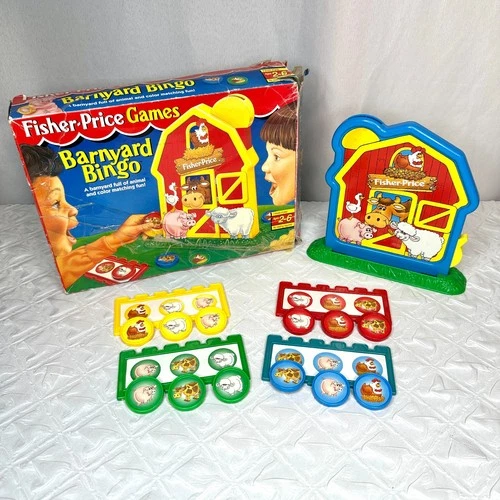 Vintage Fisher Price Games Barnyard Bingo 1994 COMPLETE in original box