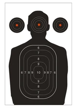 Paper Shooting Targets Gun Range Black Silhouette Pack Of 25 - 34x24
