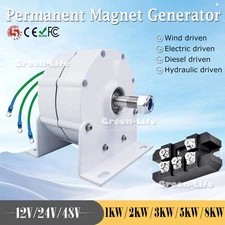 3-Phase Permanent Magnet Generator 12/24V 48V Wind Turbine Dynamo Electric Motor