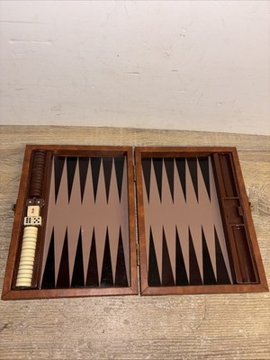 Vintage Retro Feel Folding Travel Backgammon  Board Games Entertainment 