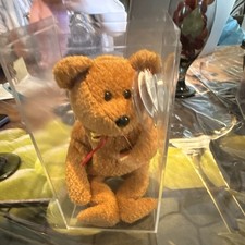 Ty Beanie Babies Teddy Bear Beanbag Plush Vintage w/ Tag Display Case