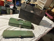 SK LOT Vintage SK Mechanics Tool Box  With tray  Tools, and 2 others