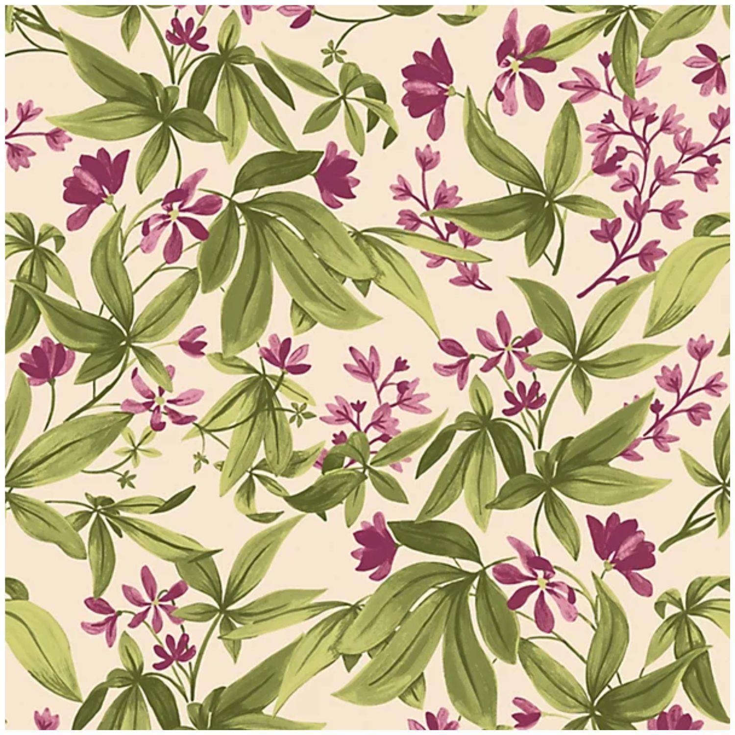 Morgane Fuchsia Pink Vinyl Wallpaper Paste The Wall Scrubbable Botanical