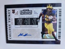 Karan Higdon 2019 Contenders Draft Picks Cracked Ice Auto /23 Michigan 