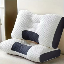 2PCS Ergonomic Neck Pillow Massage Soft Adjustable Sleeping Cervical Support Pro