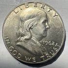 1962-D Franklin Half Dollar 50c 90% AU/BU Condition 90% Silver