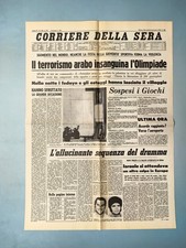 CORRIERE DELLA EVENING 6 SEPTEMBER 1972 TERRORISM OLYMPICS MONK GERMANY ISRAEL