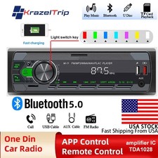 45W 1 Din Car Radio Audio Stereo MP3 Player Bluetooth USB/AUX/FM