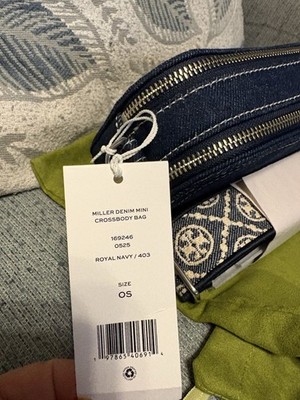バッグ i NWT Tory Burch Mini Miller Denim Crossbody Bag In Royal Navy | eBay