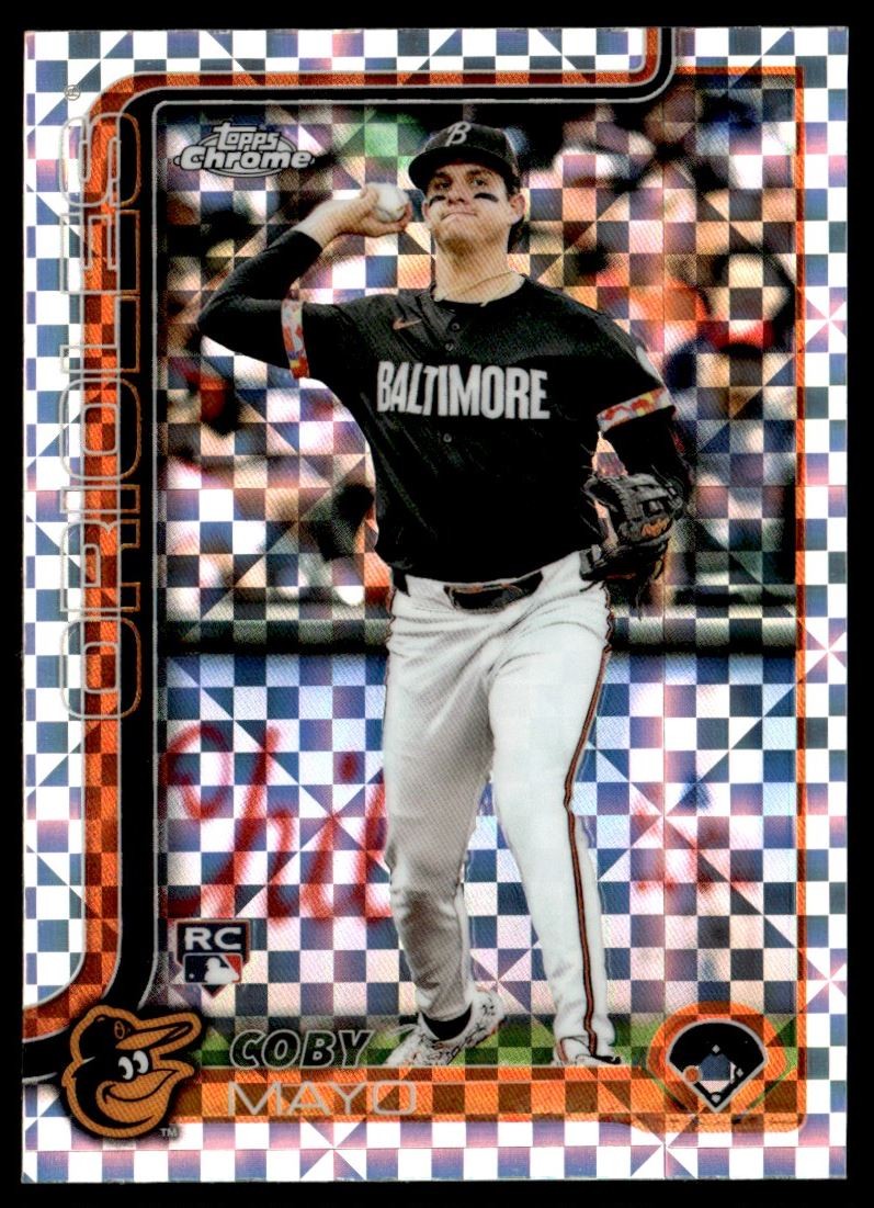 2025 Topps Chrome XFractor Refractors Coby Mayo Rookie Baltimore Orioles #120