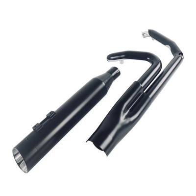 #ad SHARKROAD 2 1 Slip On Exhaust for Harley Touring Exhaust 95 16W 4.5quot;Pipe Black $539.99