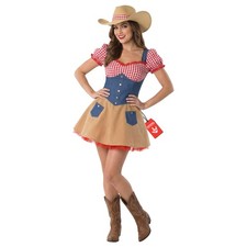 Women s Cowgirl Costume Wild West Country Rodeo Doll Dress S - XXL Halloween