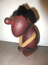 Vintage MCM Hans Bolling Orskov & Co The Pessimist 4½" Danish Teak Wood Figurine