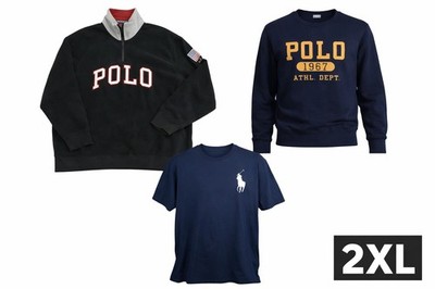 Lor of 3 Polo Ralph Lauren Mens  POLO 2XL Shirts Fleece, Sweatshirt & Tee Shirt 