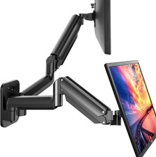 HUANUO Gaming Dual Monitor Wall Mount for 17-32 Inch Computer Screen Mount 4.4-