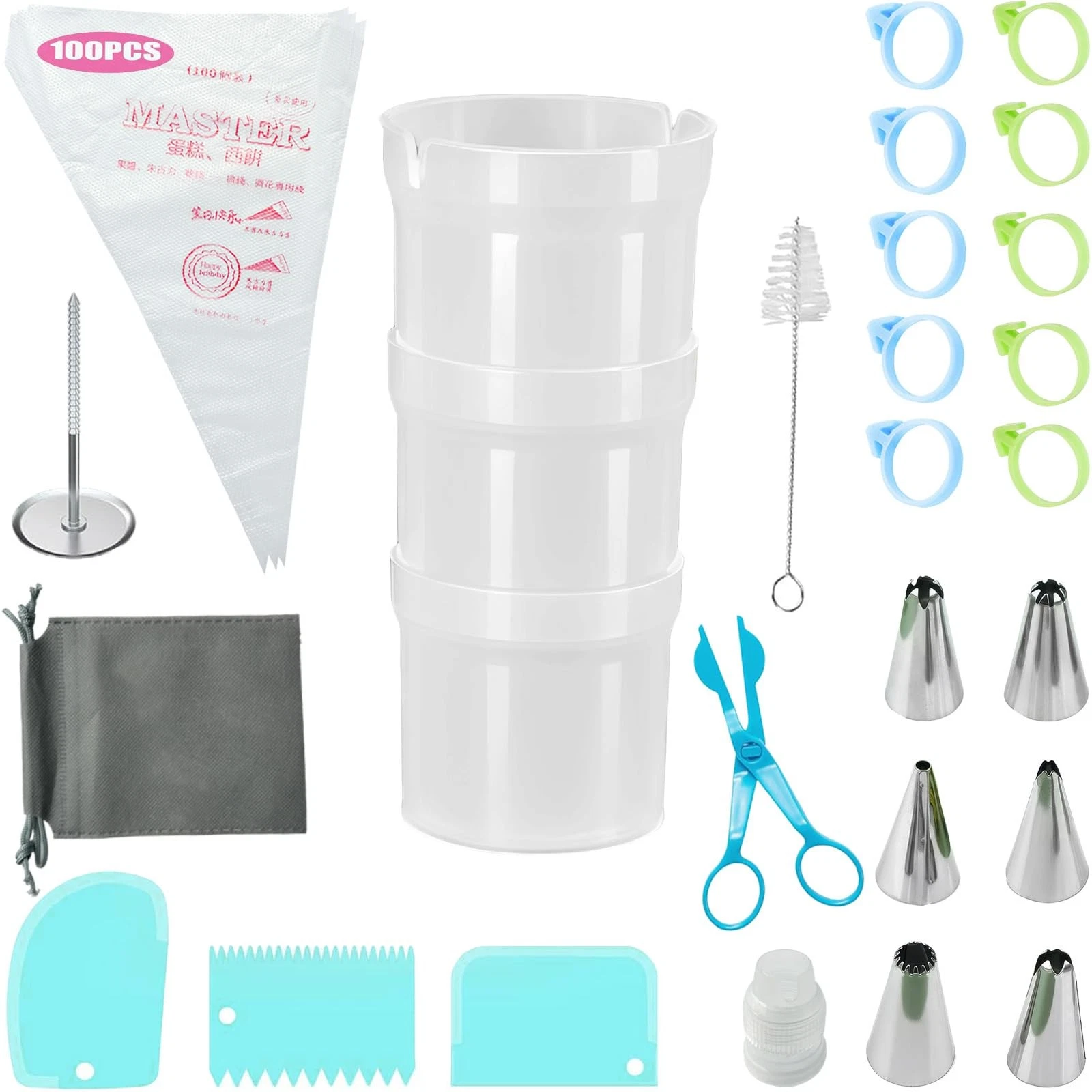 Piping Bag Holder Stand for Easy Filling – Cake Decorating Supplies Kit for P...