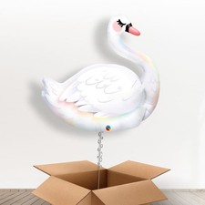 Giant Helium Balloon Swan Delivered in a Box