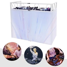 DJ Booth Portable DJ Facade Table Station Event Foldable Tabletop for Show Party