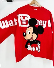Walt Disney World Mickey Mouse Red Crewneck Sweatshirt Red Sz M NWT