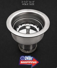 Plumbco Stainless Steel Deep Cup Sink Strainer 3-1/2" TO 4" HOLE SIZE PL10075 