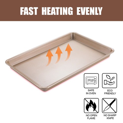 Cookie Sheets Baking Pan Set, Large Baking Sheets for Oven Nonstick, Jelly Ro... - 第 9/9 張圖片