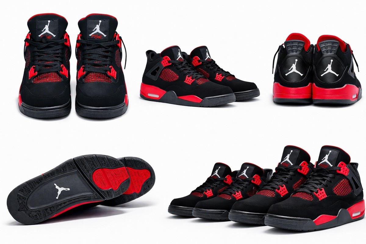 Size 11 - Nike Air Jordan 4 Retro 136013-063 Red Thunder | eBay