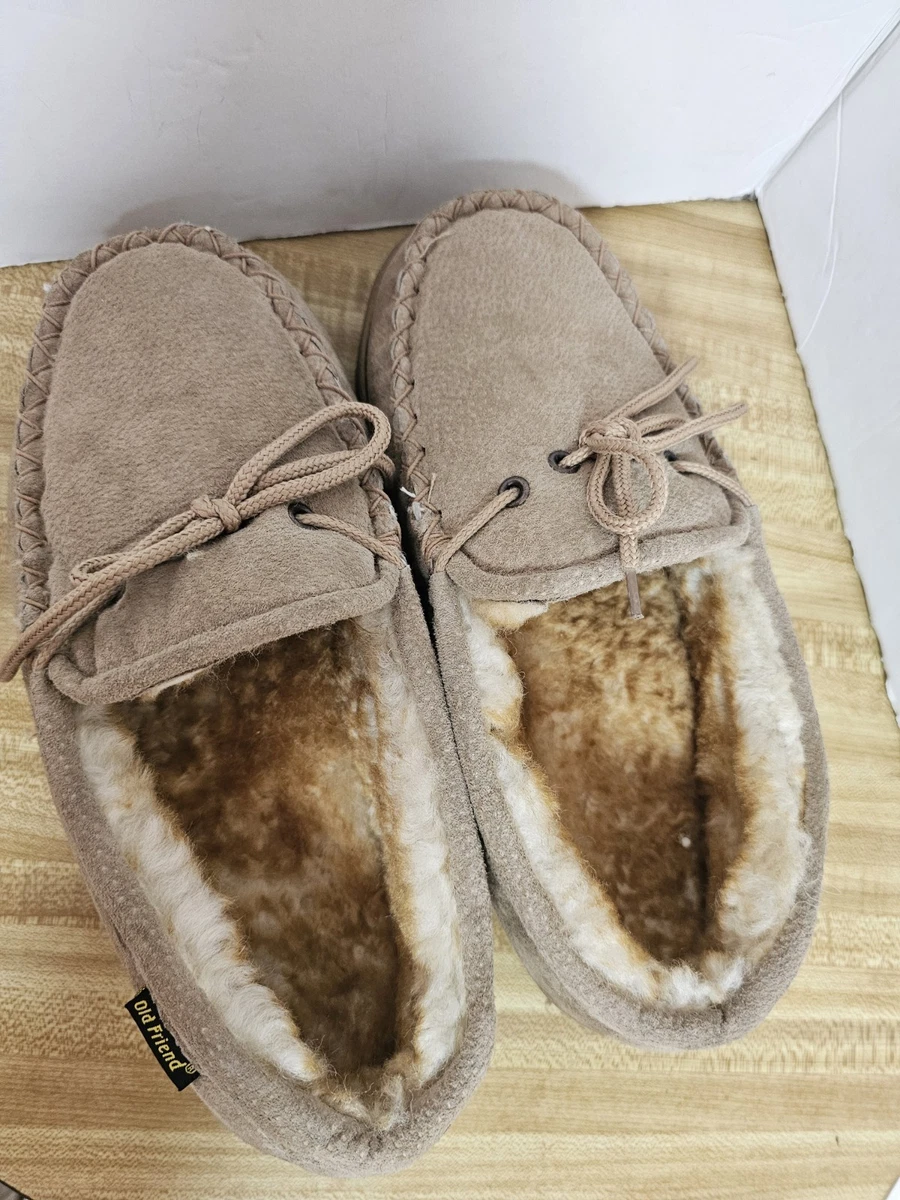 Old Friend Brown Moccasin Slippers for Men for sale | eBay