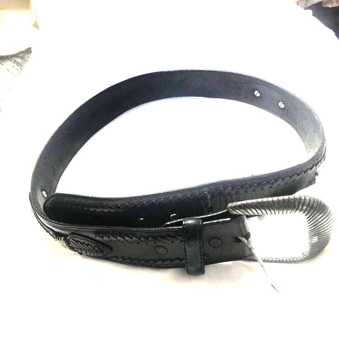 Tony Lama Used Leather Western Belt with Visible Wear Signs