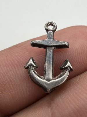 Vintage Small Sterling Silver Anchor Charm Pendant