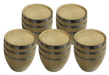 (Set of 5) - 5 Gal New White Oak Barrel For Aging Whiskey, Wine, Cider, Beer Or