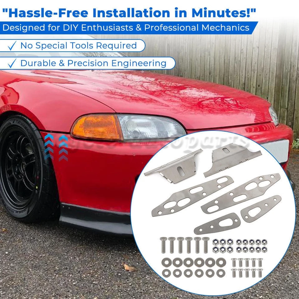 Front & Rear Bumper Lifts For 1991-1995 Honda Civic EG Hatchback W/ Hardware US Foto 4 de 4