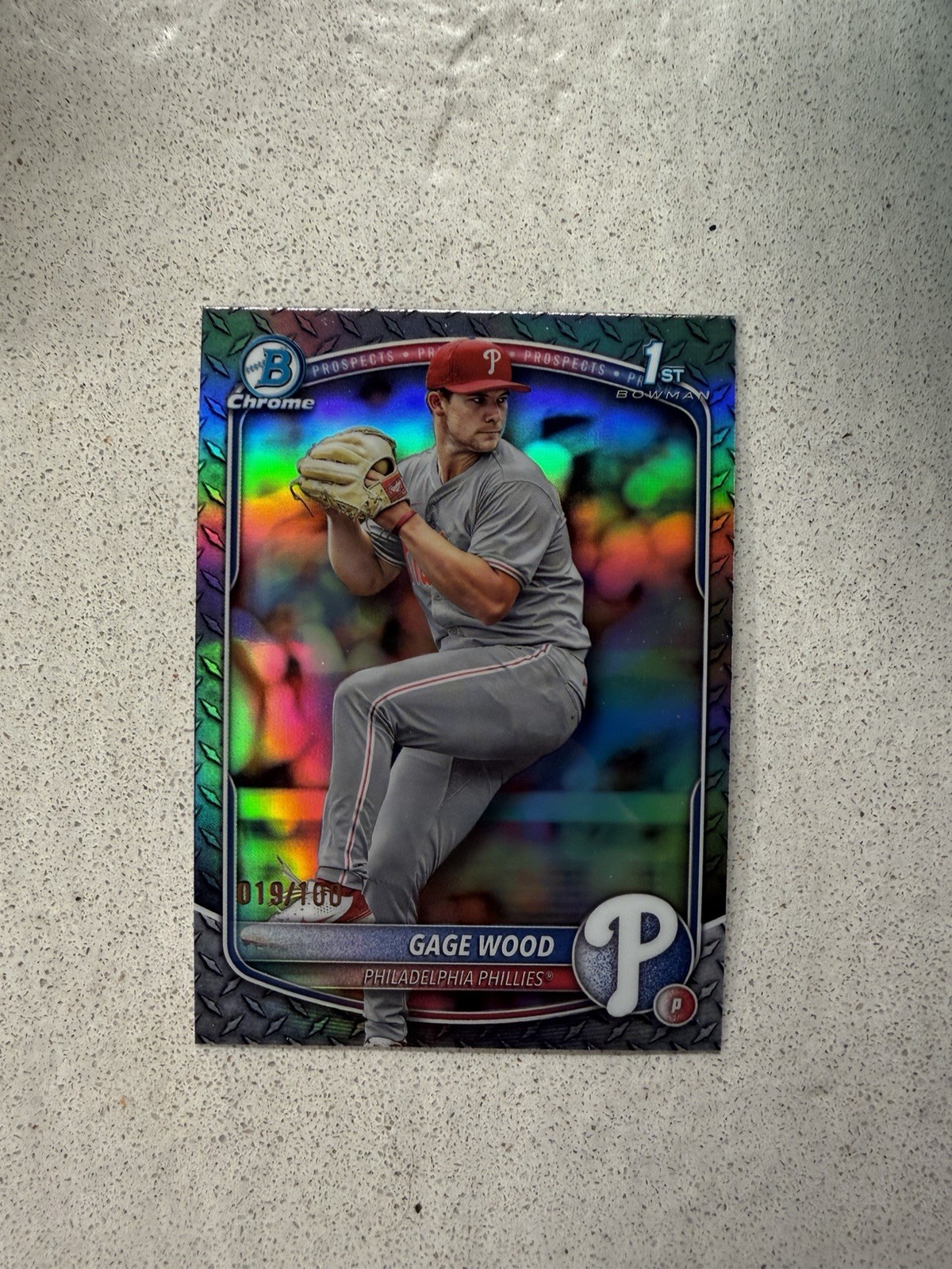 2025 Bowman Draft Gage Wood Steel Metal Chrome 1st Refractor /100 RC Phillies