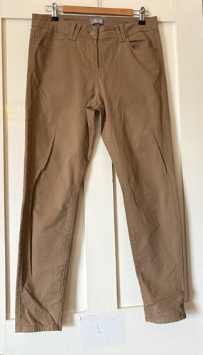 Dunkelbeige neutrale Stretch Canvas Mid Rise Reißverschluss Jeggings UK14 L28" von M&S