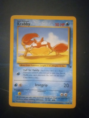 Authentic Krabby 51/62 Misprint Fossil Error Pokémon Card | eBay