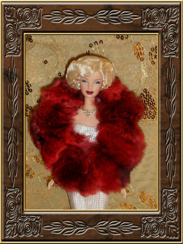 *~*CHINCHILLA FUR PAW STOLE FOR FASHION ROYALTY BUBBLECUT BARBIE DOLL *~*