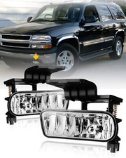 For 99-02 Chevy Silverado 2000-2006 Tahoe Suburban Fog Lights Bumper Lamps Clear