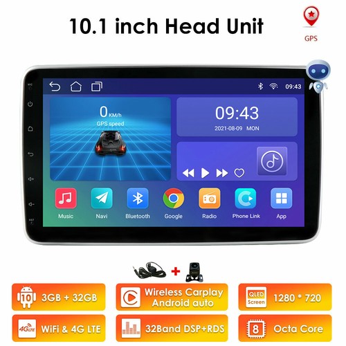 10.1" Single Din Rotatable Stereo Radio 8Core Android 10 GPS CarPlay WiFi/4G LTE - Picture 3 of 12