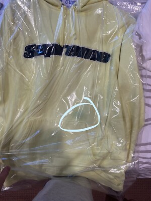 Supreme Chenille Logo Hoodie Bright Yellow/Black Size Medium Md | eBay