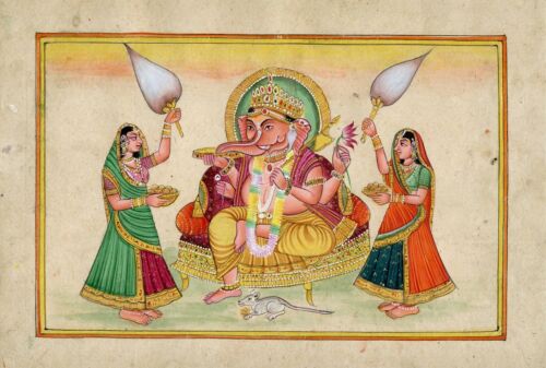 Worship of Ganesh, original painting (Rajasthan, India)